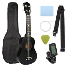 Load image into Gallery viewer, 21 inch Ukelele Soprano 4 Strings Hawaiian Spruce Basswood Guitar Musical Instrument Set Kits+Tuner+String+Strap+Bag